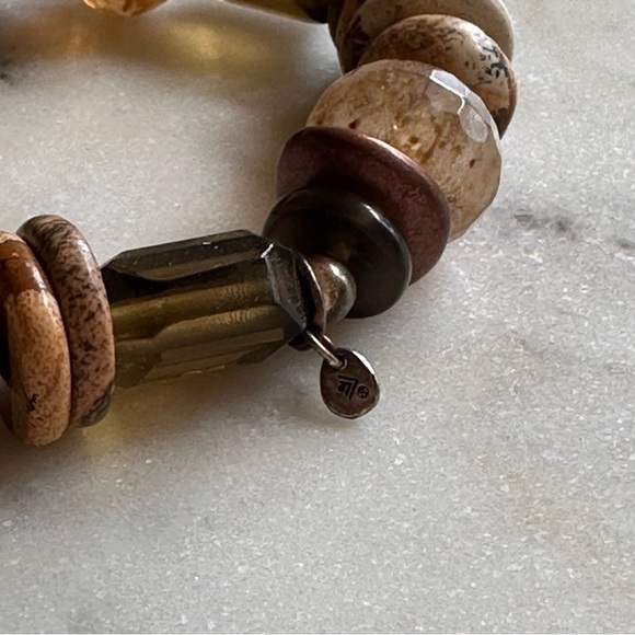 Silpada Jewelry Jasper & Mixed Stone Sterling Silver Stretch Bead Bracelet - Picture 6 of 7